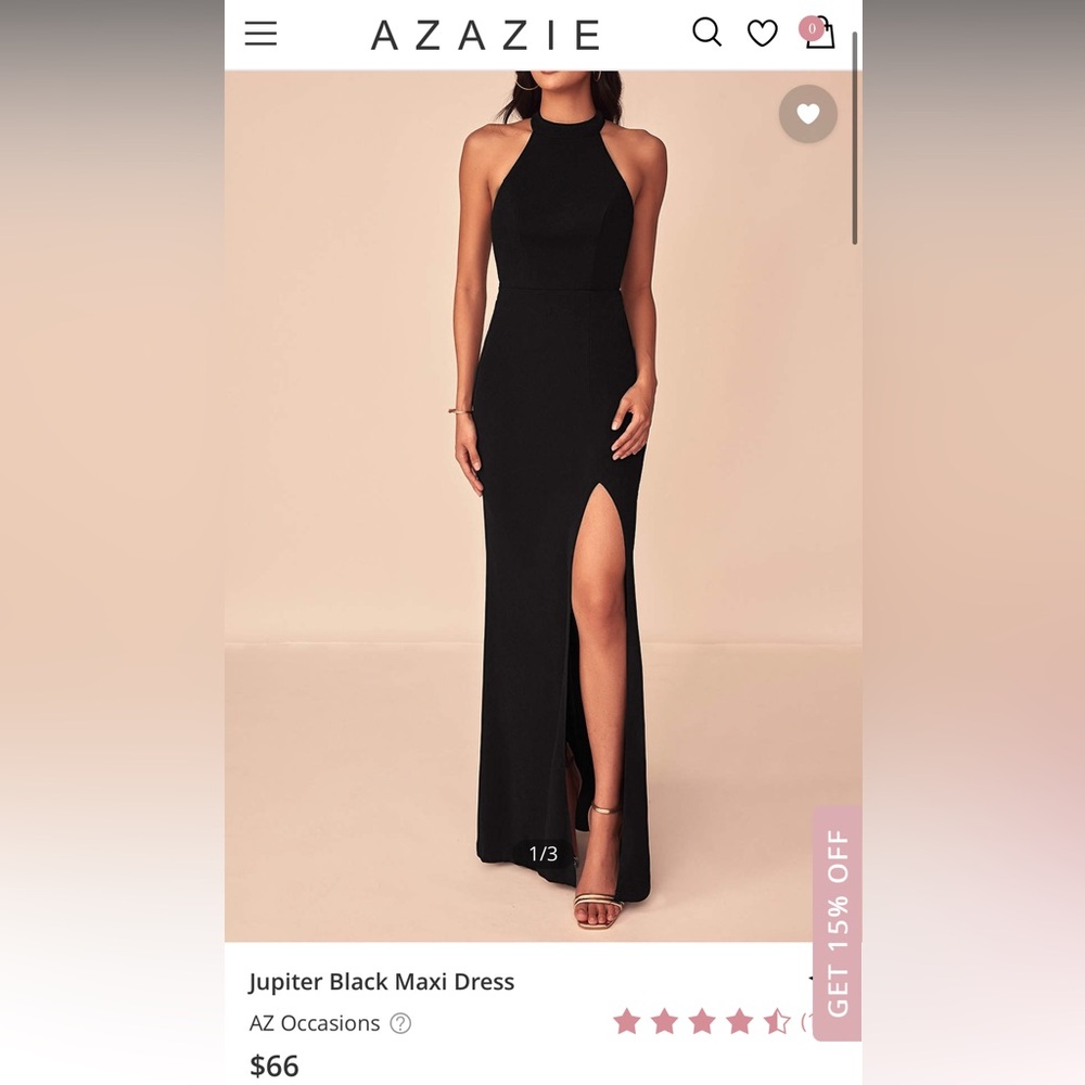 Azazie Jupiter black dress size small